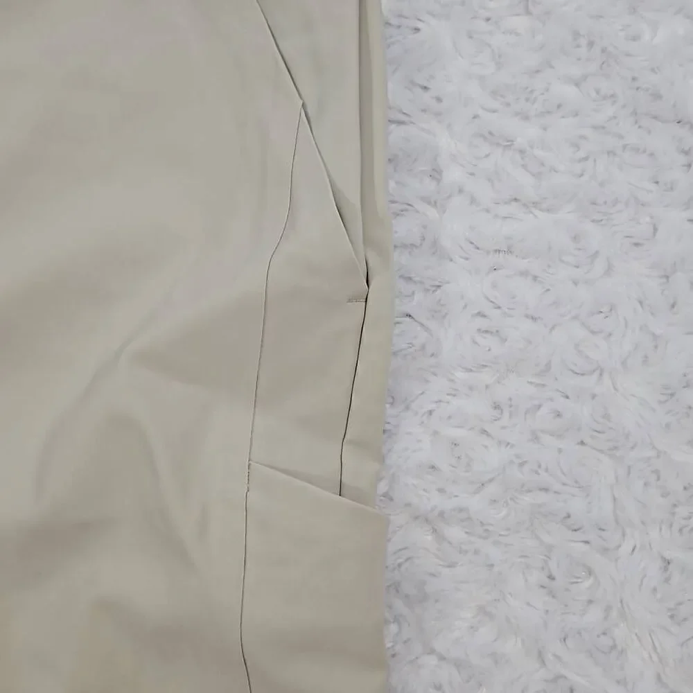 Athleta Stellar Straight Crop Pant Womens Size 24 Cream Khaki Casual Dressy Pant
